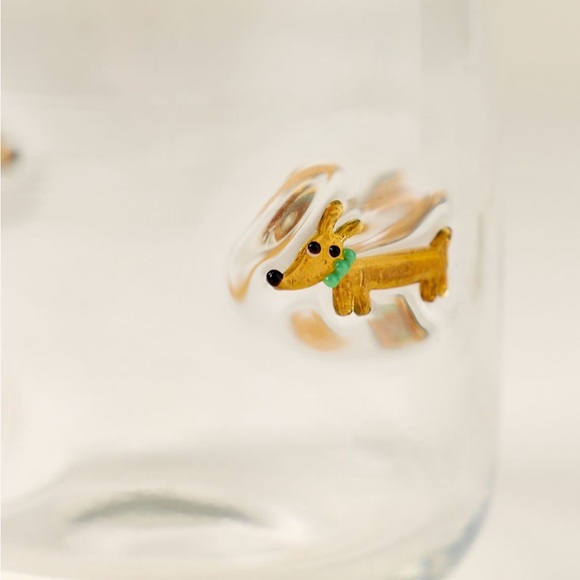 NWT Anthropologie Dachshund Dog Icon Juice Glass Christmas Glass - Picture 3 of 4